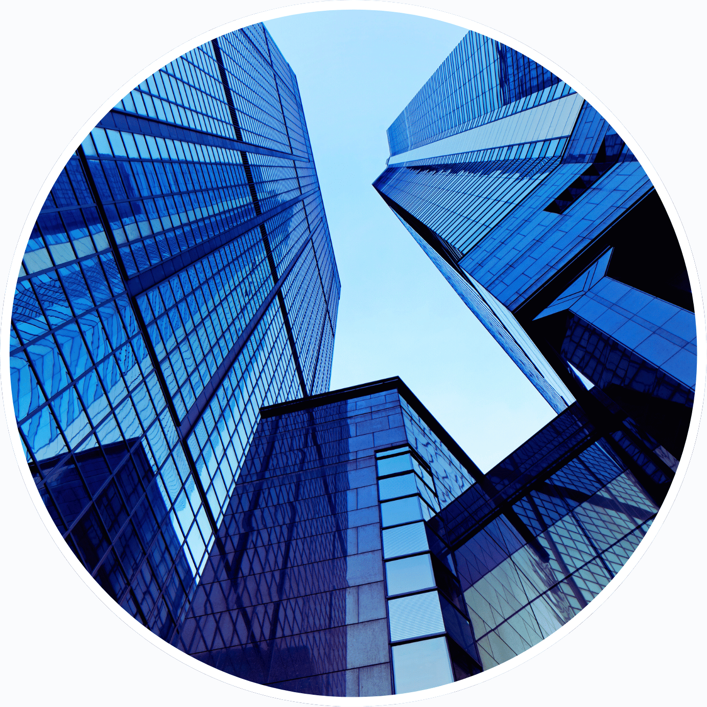 Glass office buildings