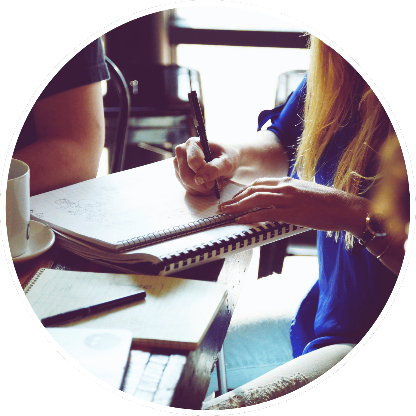 An image of people working together